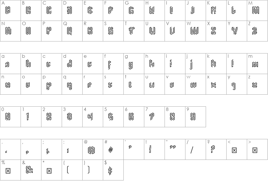 Monogram Rounded font character map preview