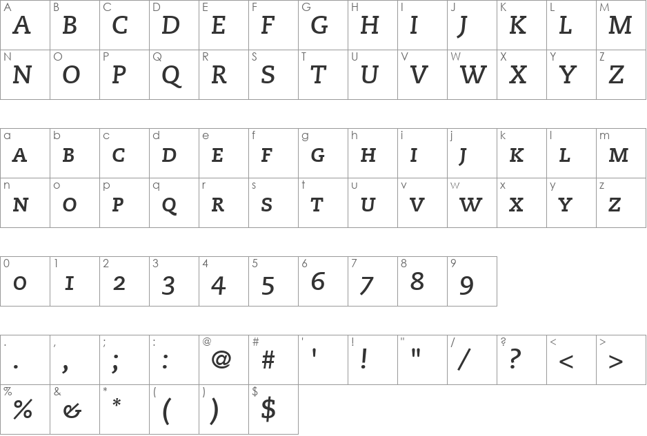 Monologue Caps SSi font character map preview
