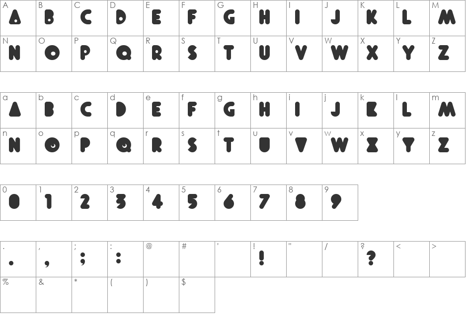 Monomen font character map preview
