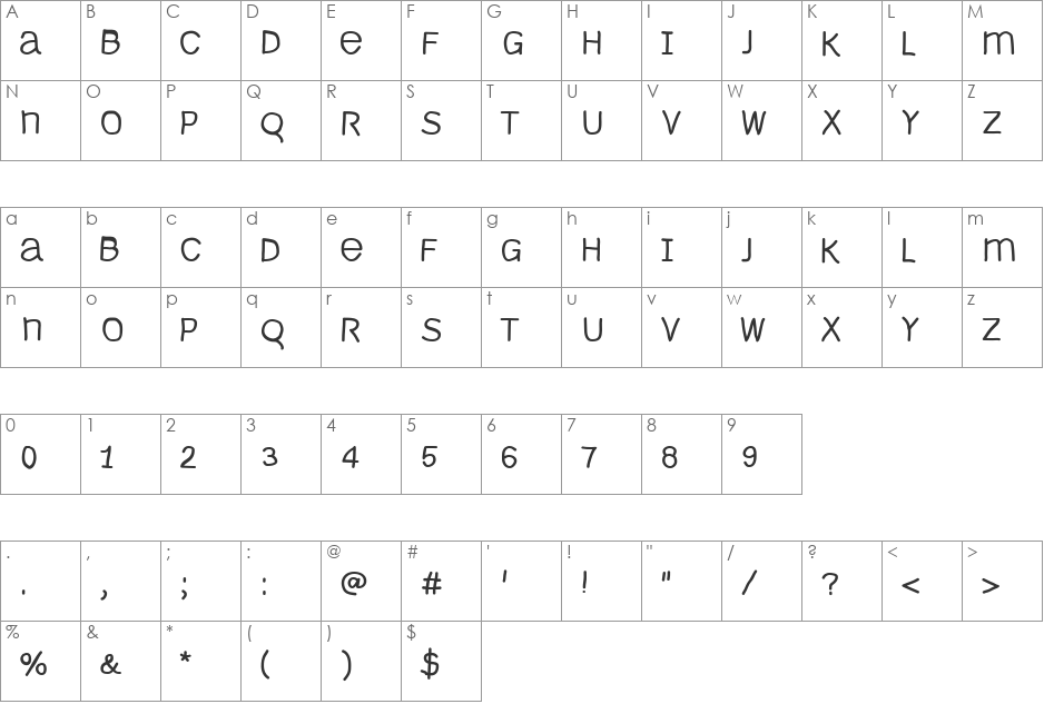 MonoMouseFS font character map preview