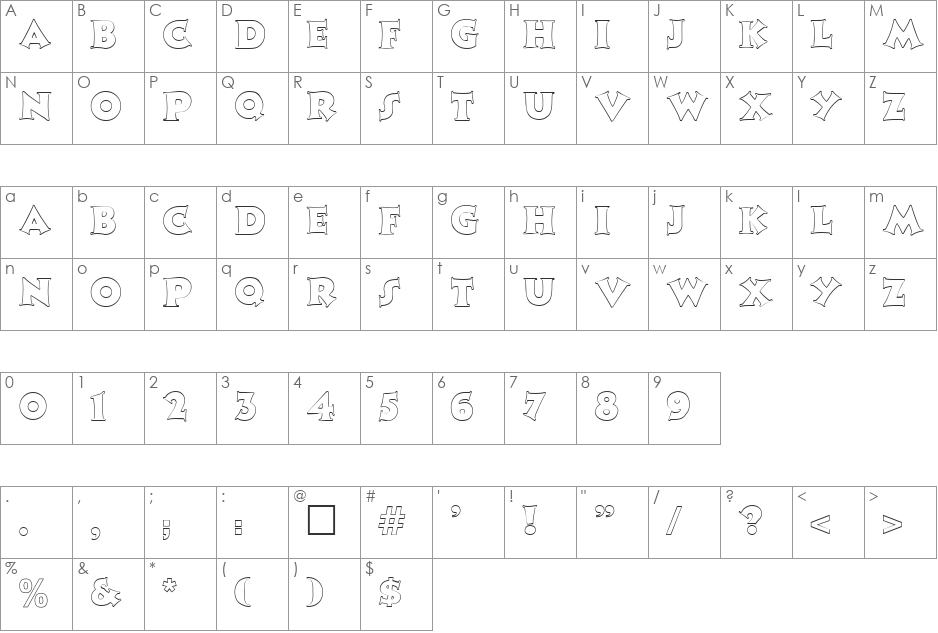 MonophonOpen font character map preview