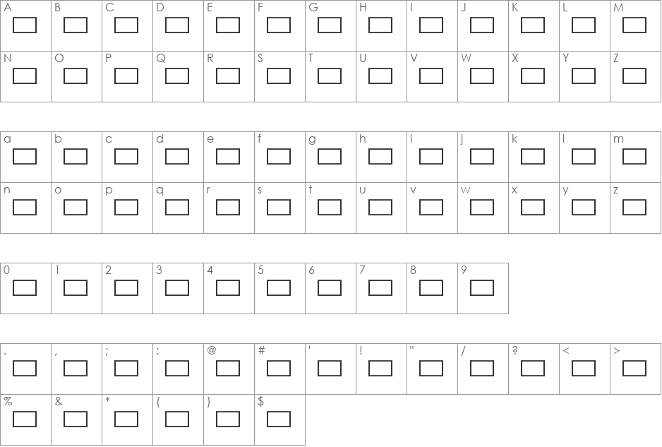 Monopolybats font character map preview