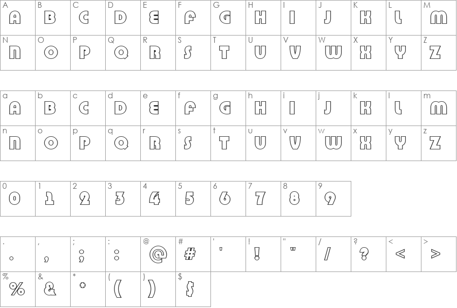 a_BighausTitulOtl font character map preview