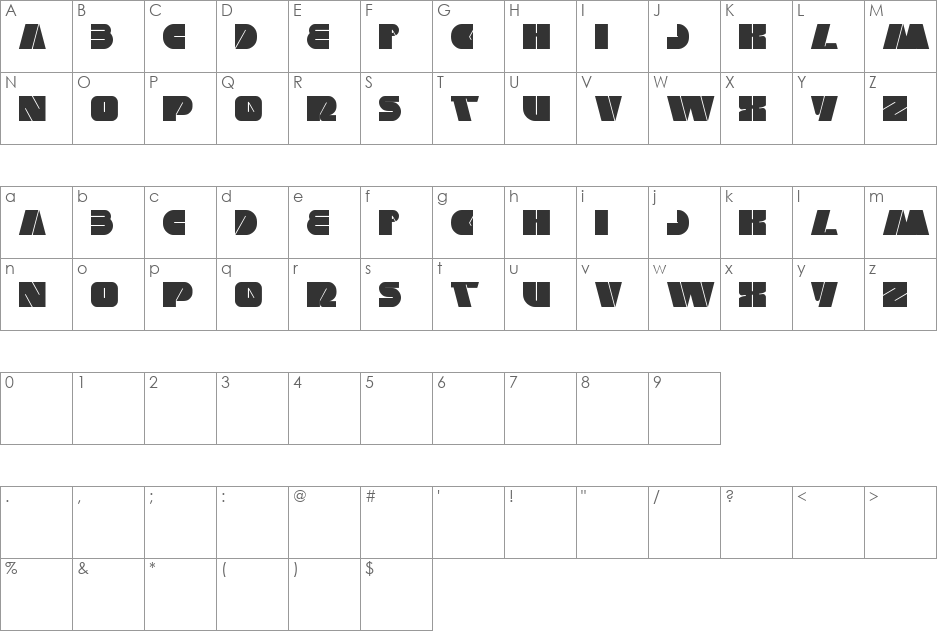monster rock font character map preview