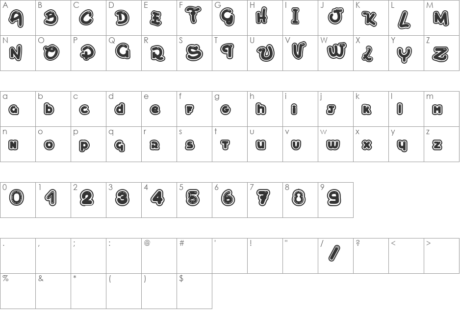 Mont Royal font character map preview