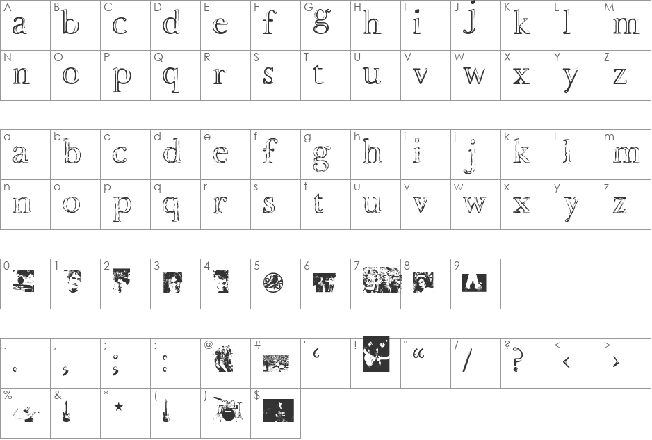 Montauk font character map preview