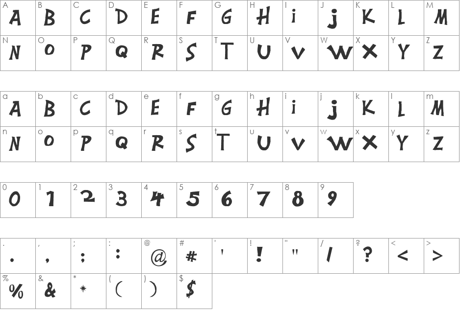 Montgomery font character map preview