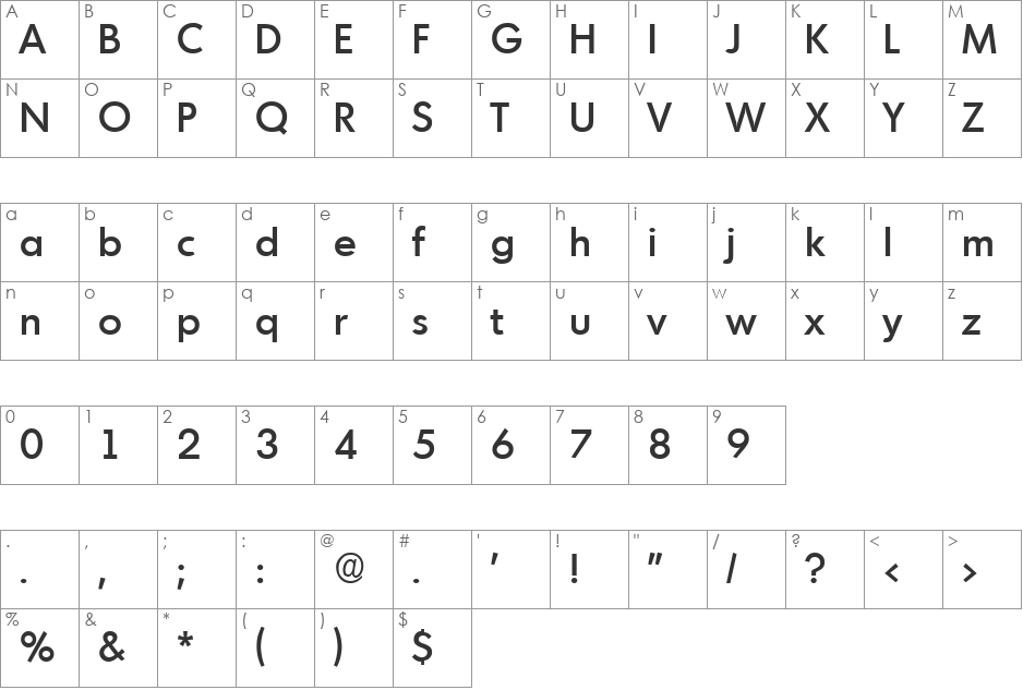 Montreal-Medium font character map preview