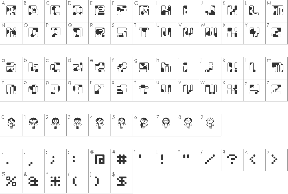 MOOGIRL font character map preview