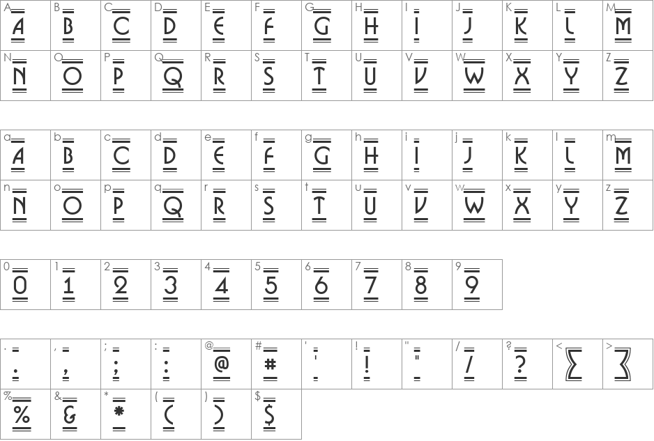 a_BosaNovaDc2Fr font character map preview