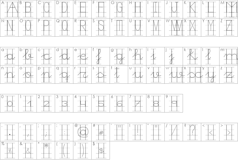 Morasoft8 font character map preview