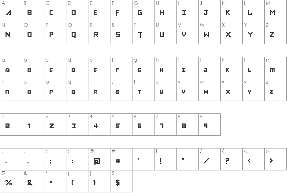 More than Meets the Eye Cloned font character map preview