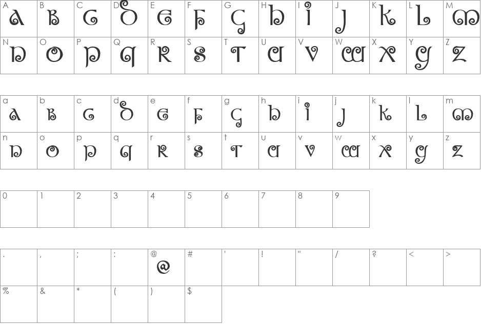 Morgow Demo font character map preview