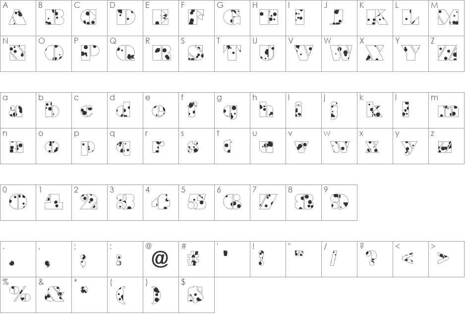 a_BraggaDr font character map preview