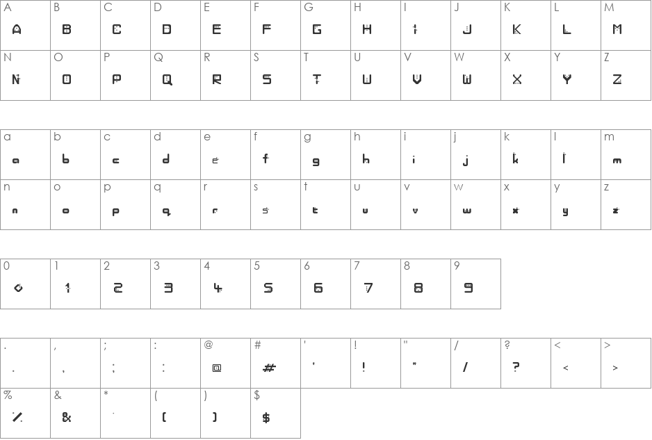 Morning Stars font character map preview