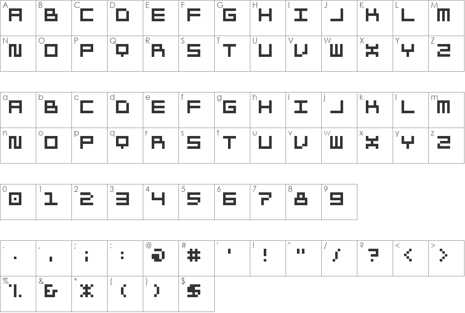 Morohashi font character map preview