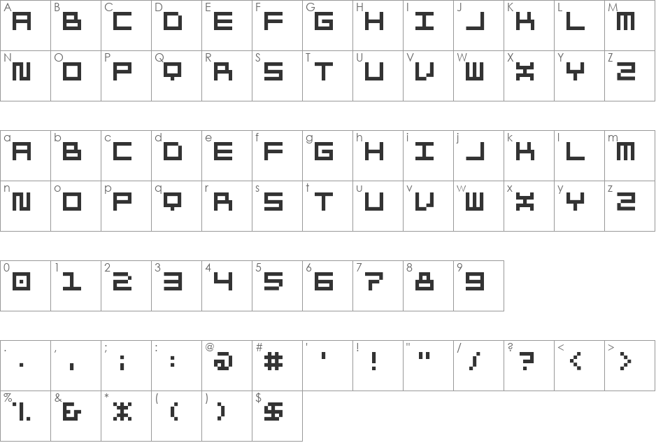 Morohashi font character map preview