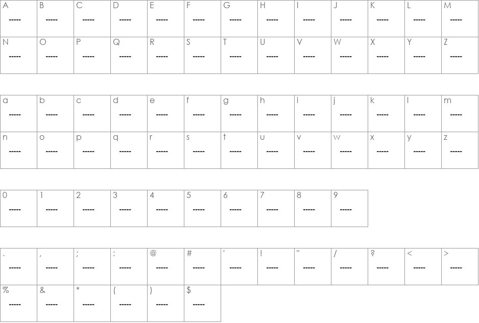 MorseCode font character map preview