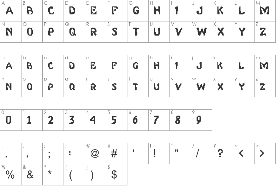 Mortal Kombat 2 font character map preview