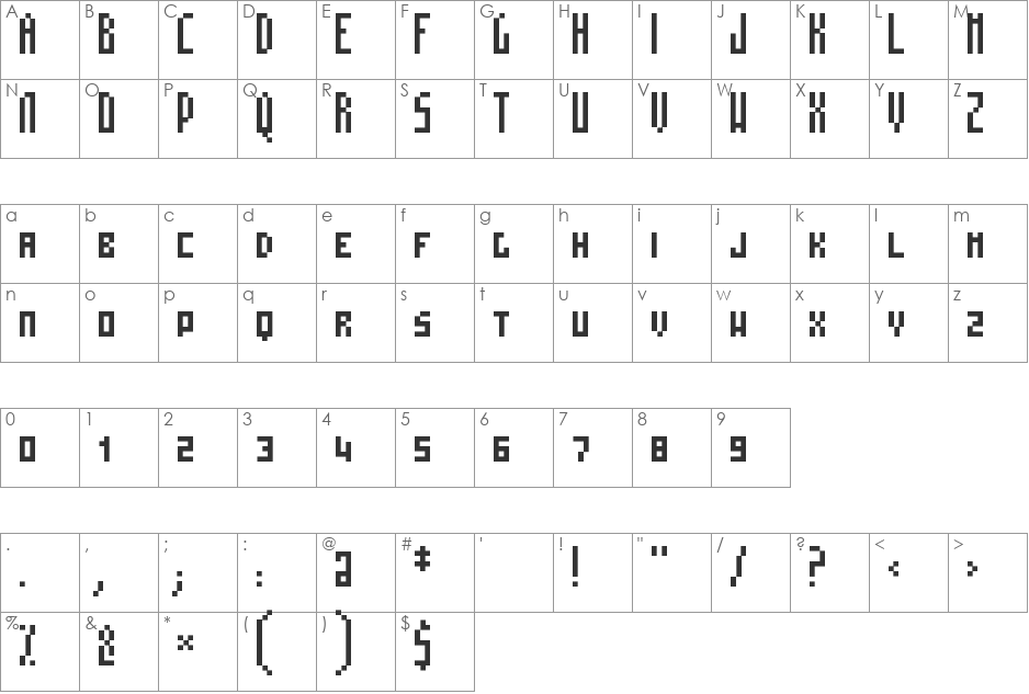 MosaicoSC font character map preview