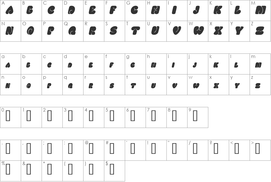 MotherhoodDisplaySCapsSSi font character map preview