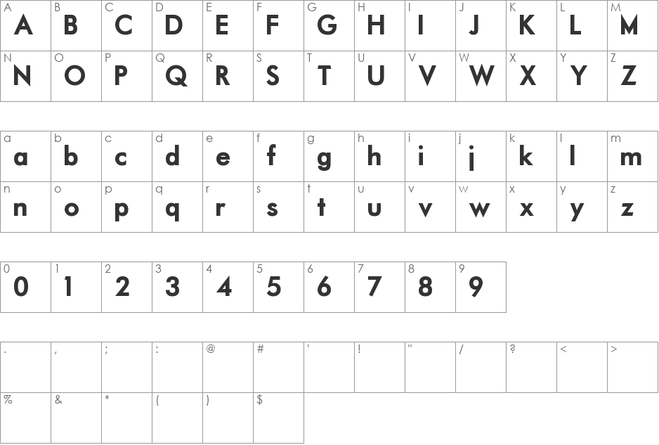 Motor Oil 1937 M54 font character map preview