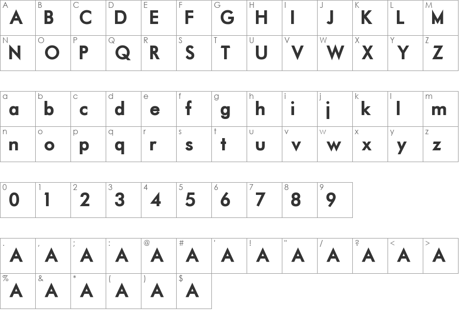 Motor Oil 1937 M54 font character map preview