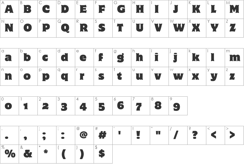 Motter Corpus OS ITC TT font character map preview