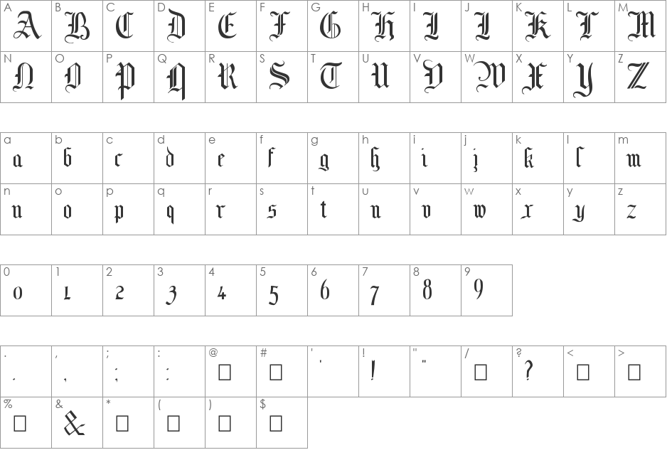 MottisfontNo4 font character map preview
