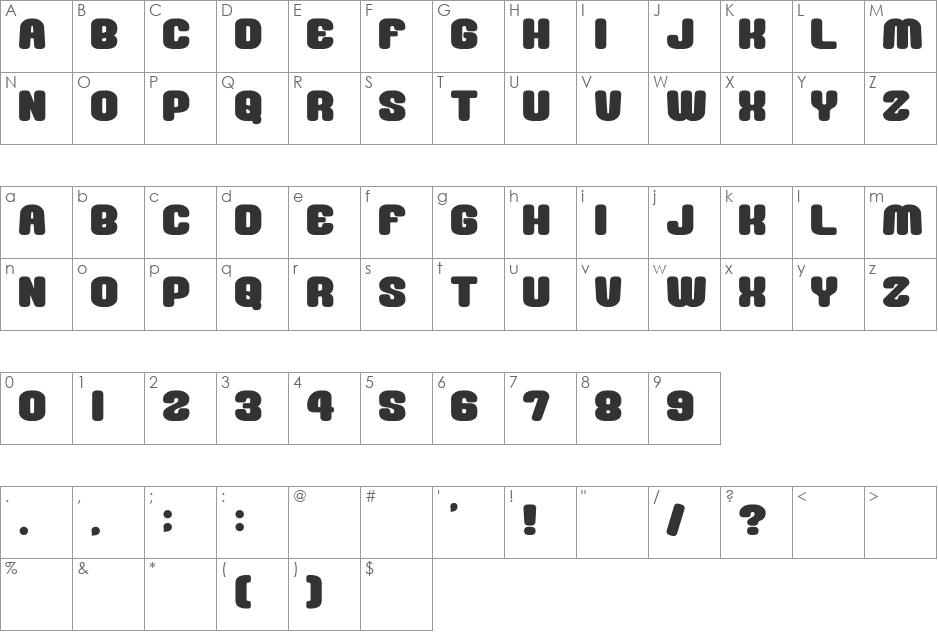 Mousou Record__G font character map preview