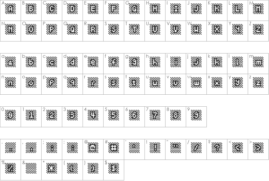 MouTen Dattayo Soitsu Wa font character map preview
