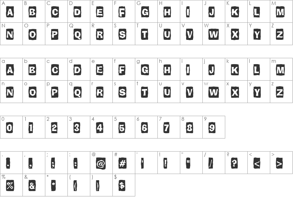 a_BrokerCm font character map preview