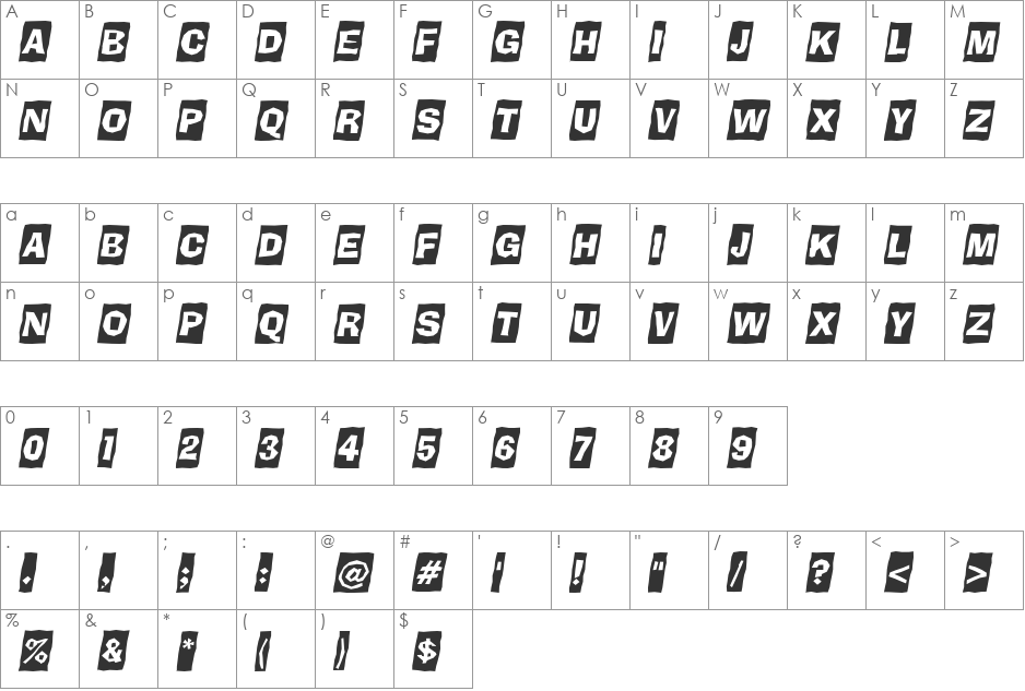 a_BrokerCmObl font character map preview
