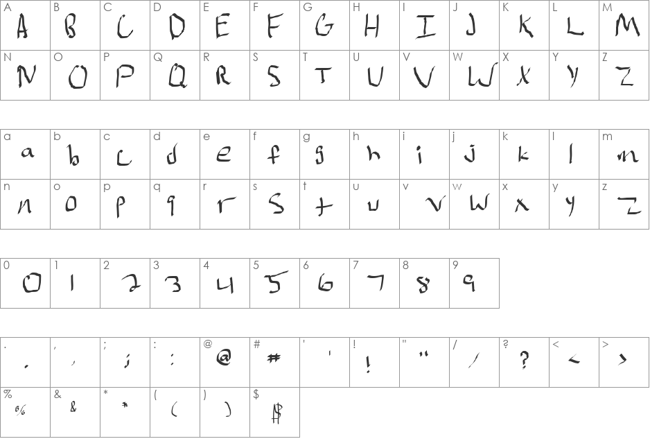 mr. doodely doo font character map preview