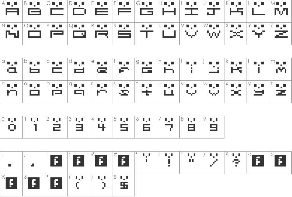 Mr. Font font character map preview