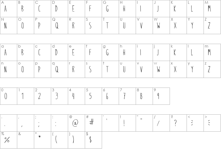 Mr. Mogollon font character map preview
