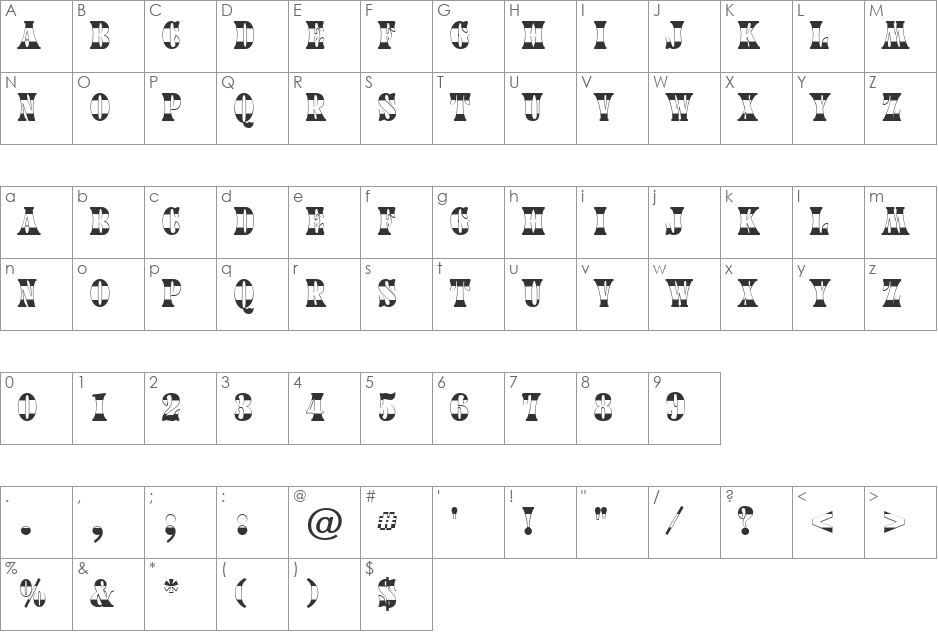 a_CalyxB&W font character map preview