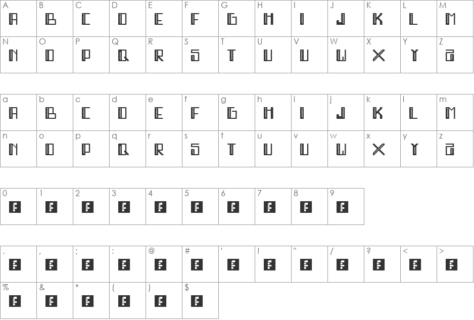 Mr.BigStuff font character map preview