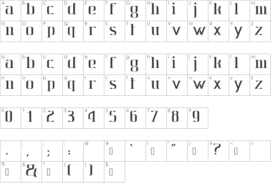 Mr.Jun font character map preview