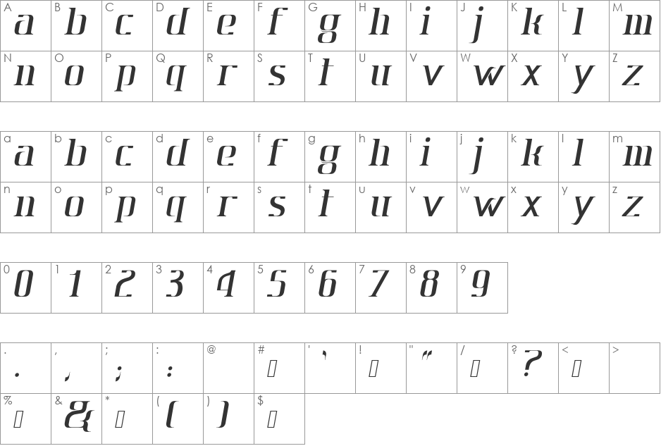 Mr.Jun font character map preview