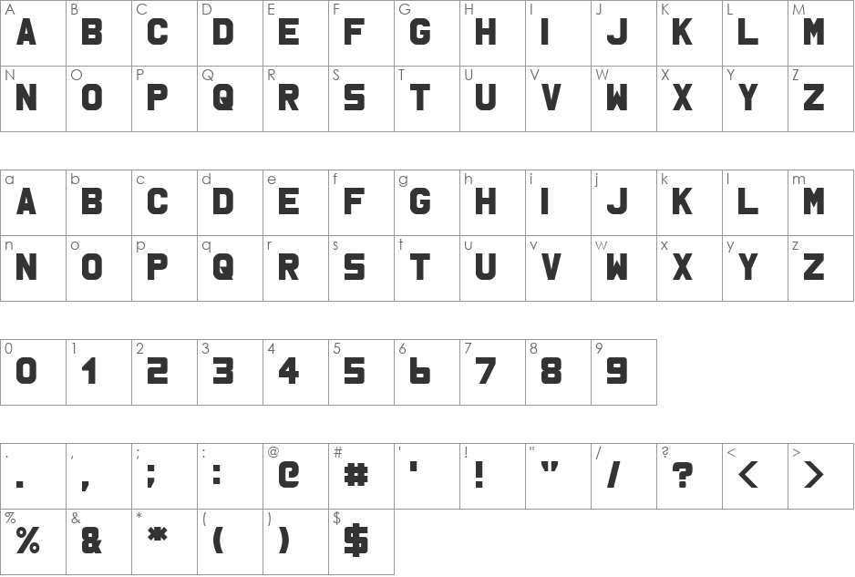 MSU1 font character map preview