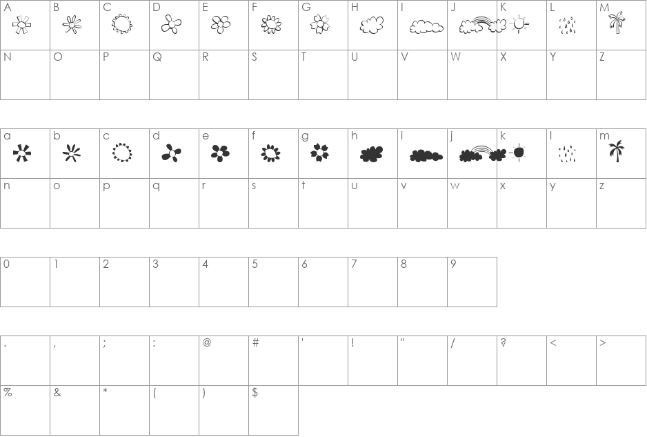 MTF Vecbat Vo1 font character map preview