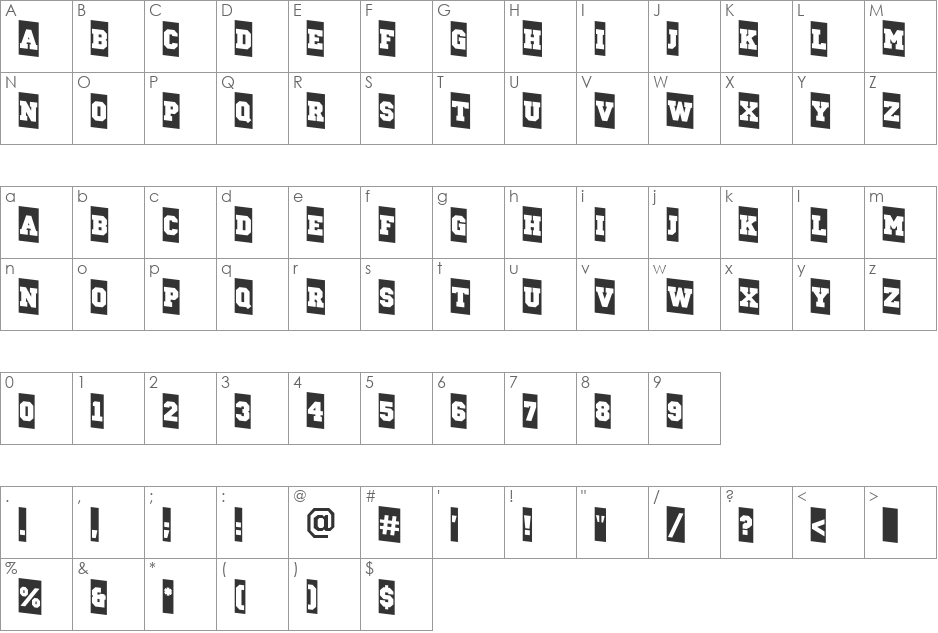 a_CampusCmDn font character map preview