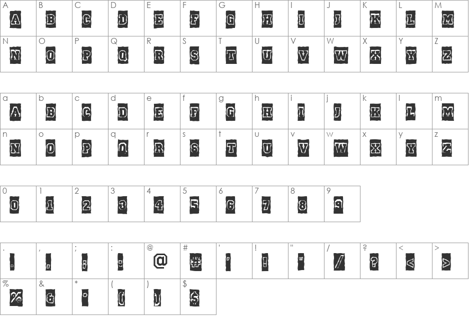 a_CampusCmGrBrk font character map preview