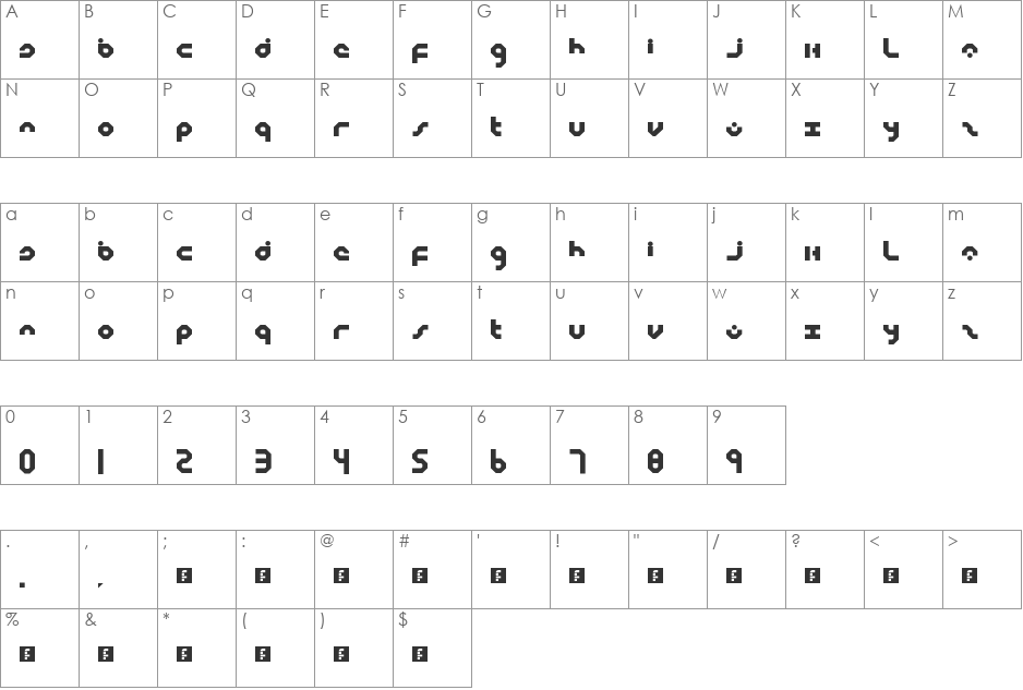 Multiplex font character map preview