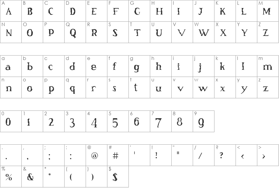 Munch Munch font character map preview