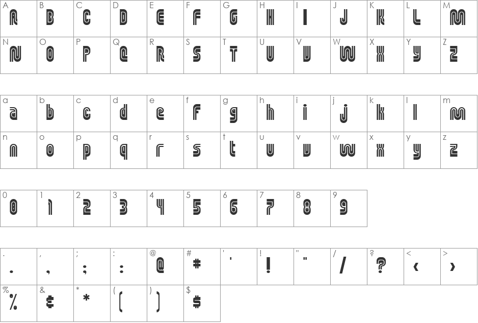 MUNIficent font character map preview