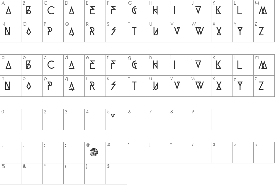 Munk5 Black font character map preview