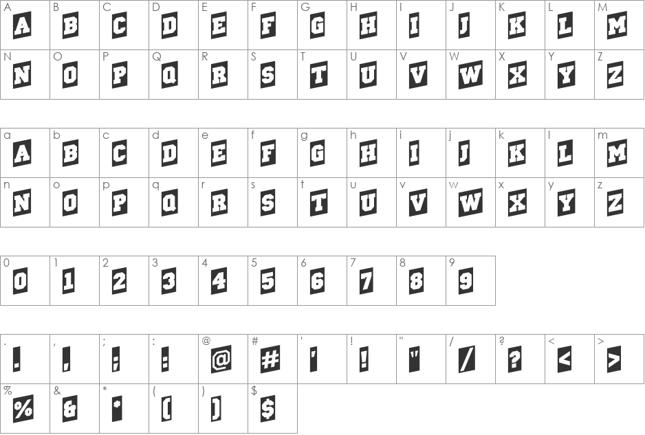 a_CampusCmUp font character map preview