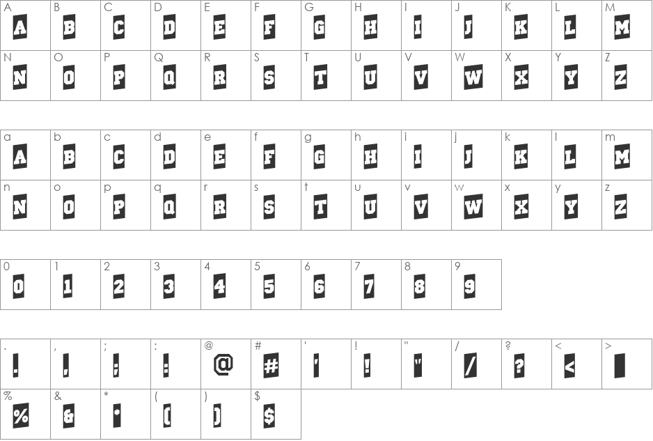 a_CampusCmUp font character map preview